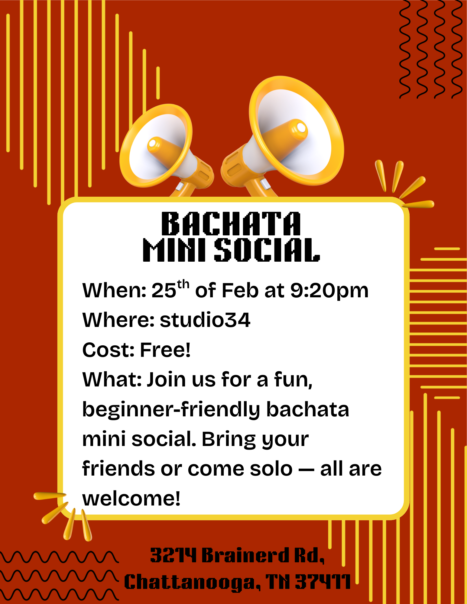 Beginner salsa fundamentals class series in Chattanooga Tennessee at Broad Street Ballroom free social dance